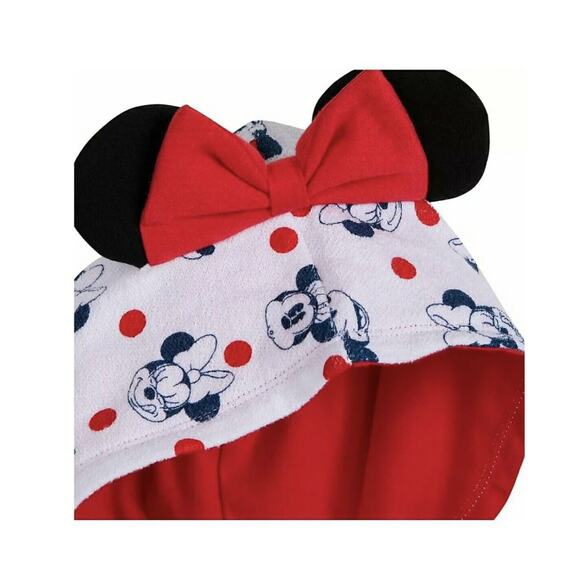 Disney Minnie Mouse 3D Ears Hooded Zip Up Girls Swim Cover Up Romper Size 9/10 - Picture 3 of 10